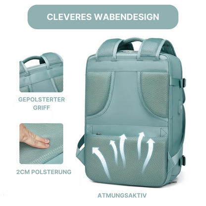 Elata Kofferrucksack mit 180° Öffnung - perfekte Rucksack-Koffer Kombi