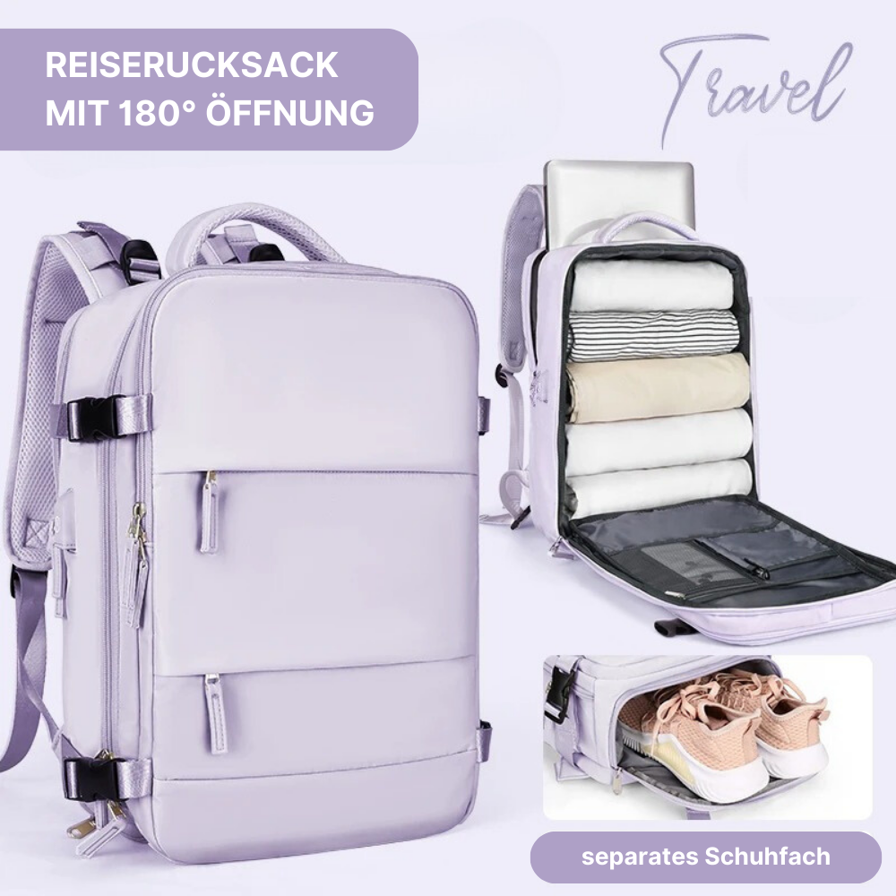 Elata Kofferrucksack mit 180° Öffnung - perfekte Rucksack-Koffer Kombi