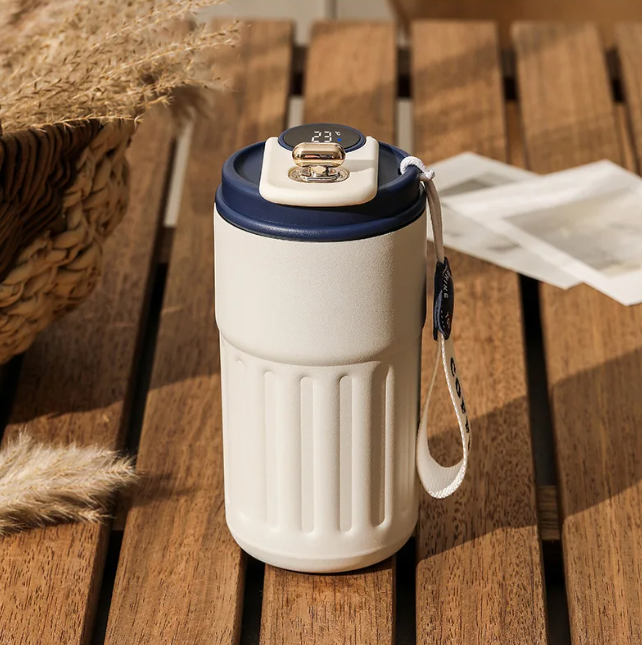 Elata Edelstahl Thermosflasche mit Temperaturanzeige