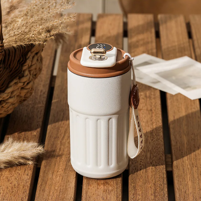 Elata Edelstahl Thermosflasche mit Temperaturanzeige