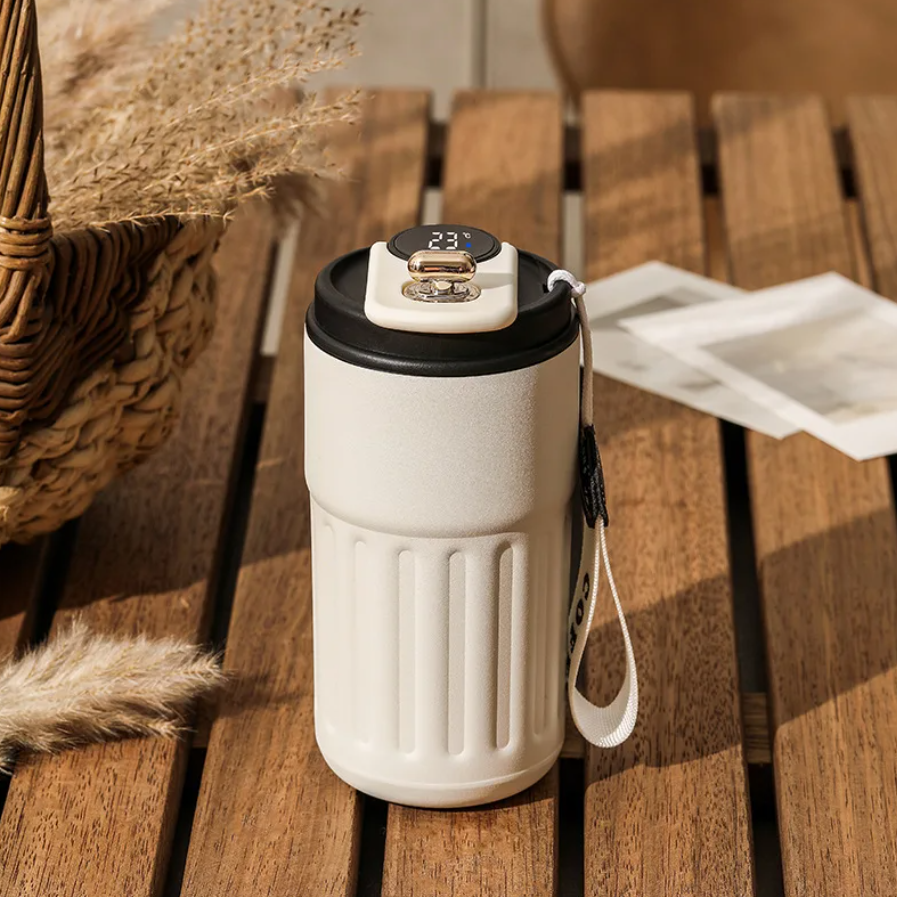 Elata Edelstahl Thermosflasche mit Temperaturanzeige