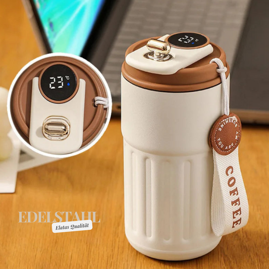 Elata Edelstahl Thermosflasche mit Temperaturanzeige