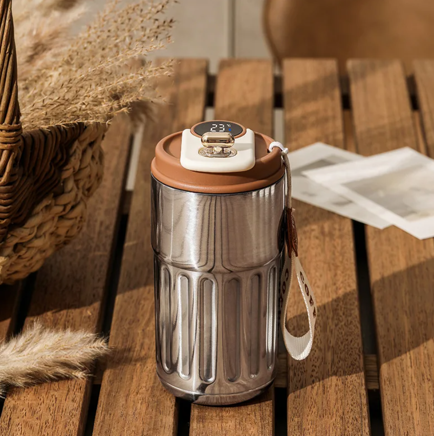 Elata Edelstahl Thermosflasche mit Temperaturanzeige